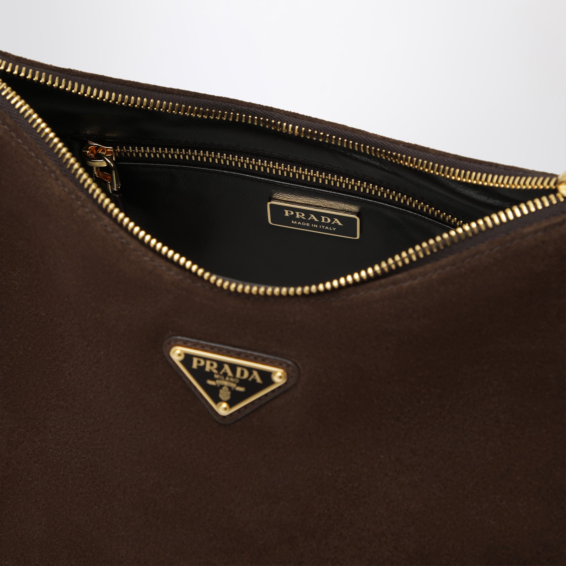 Borsa marrone testa di moro in suede