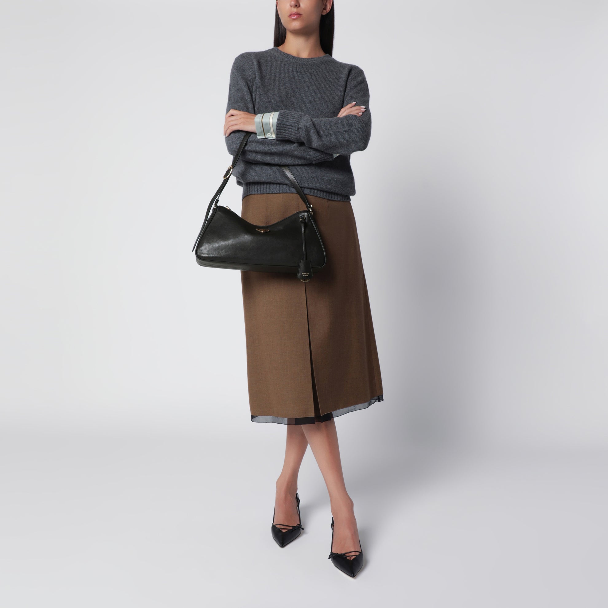Aimée shoulder bag in black nappa leather
