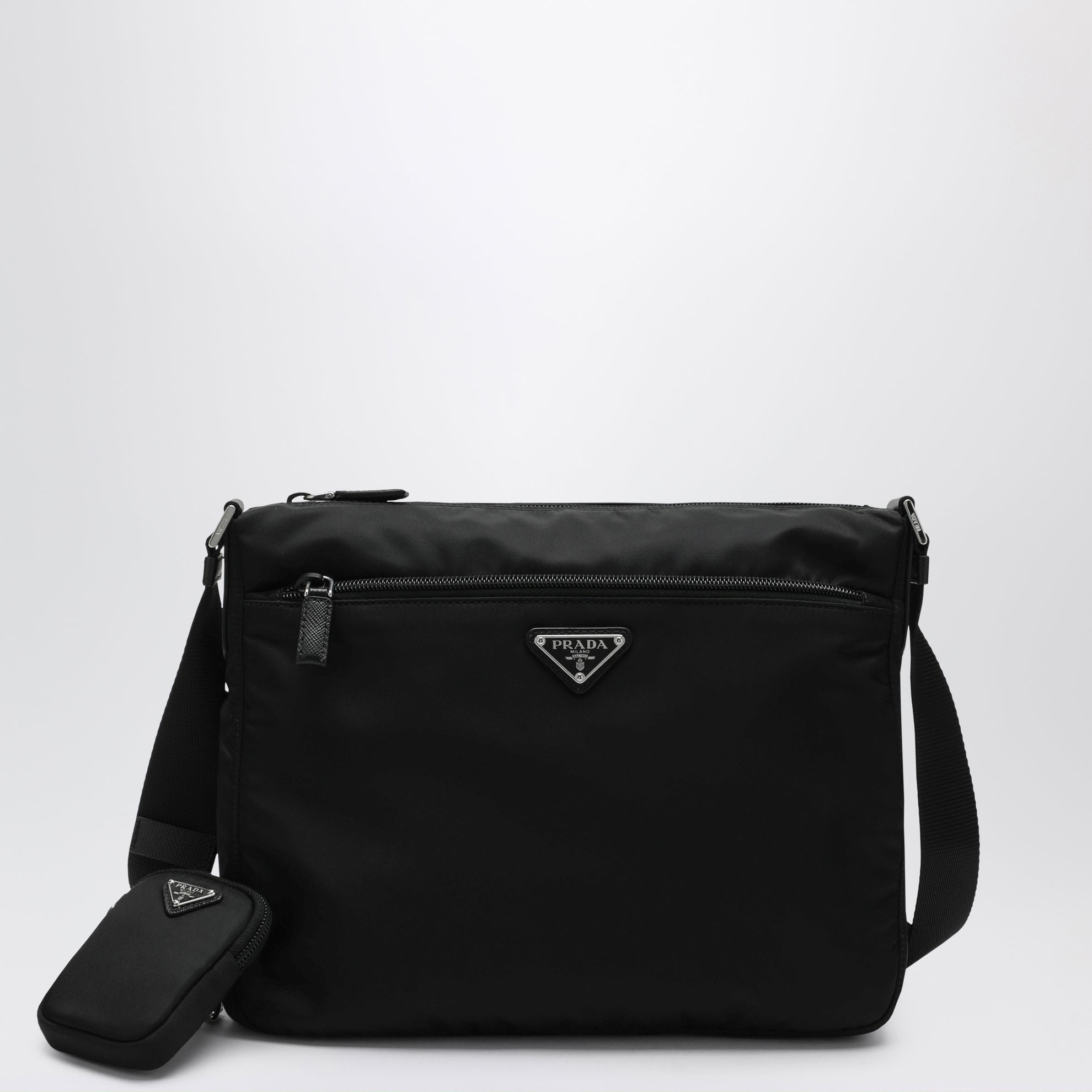 Sac à bandoulière noir en Re-Nylon