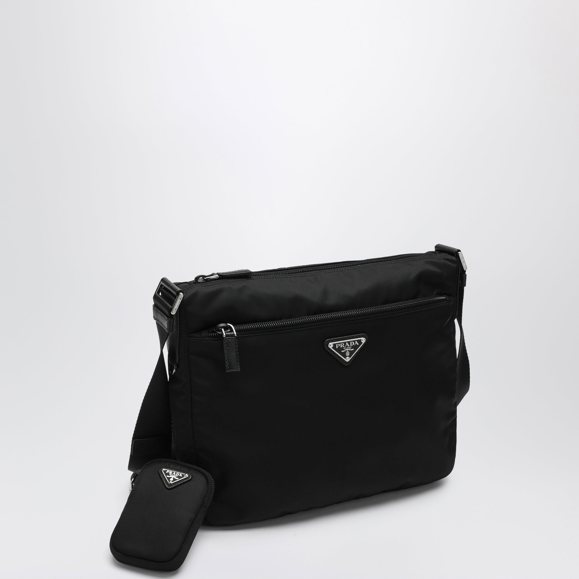 Sac à bandoulière noir en Re-Nylon