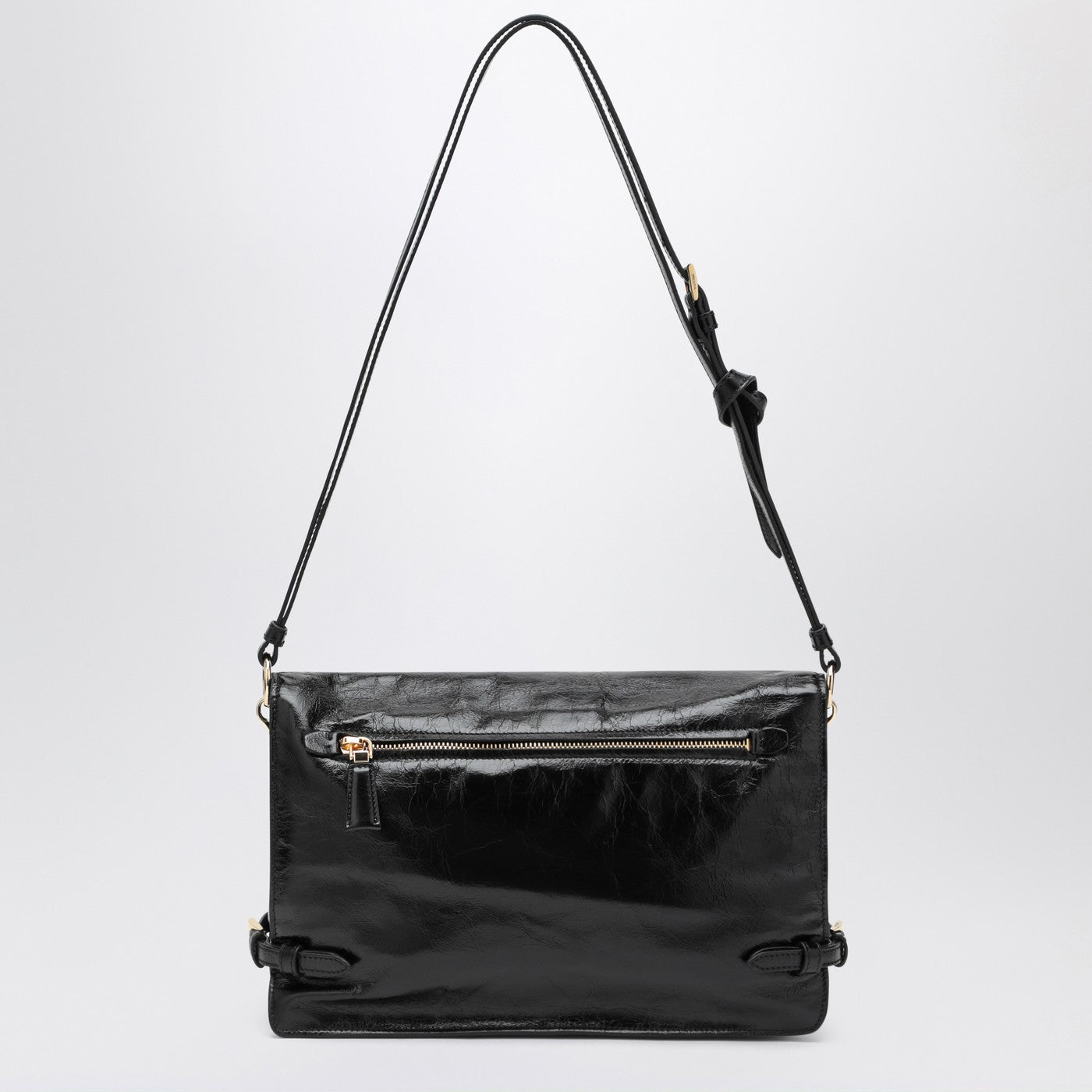 Medium shoulder bag black in leather
