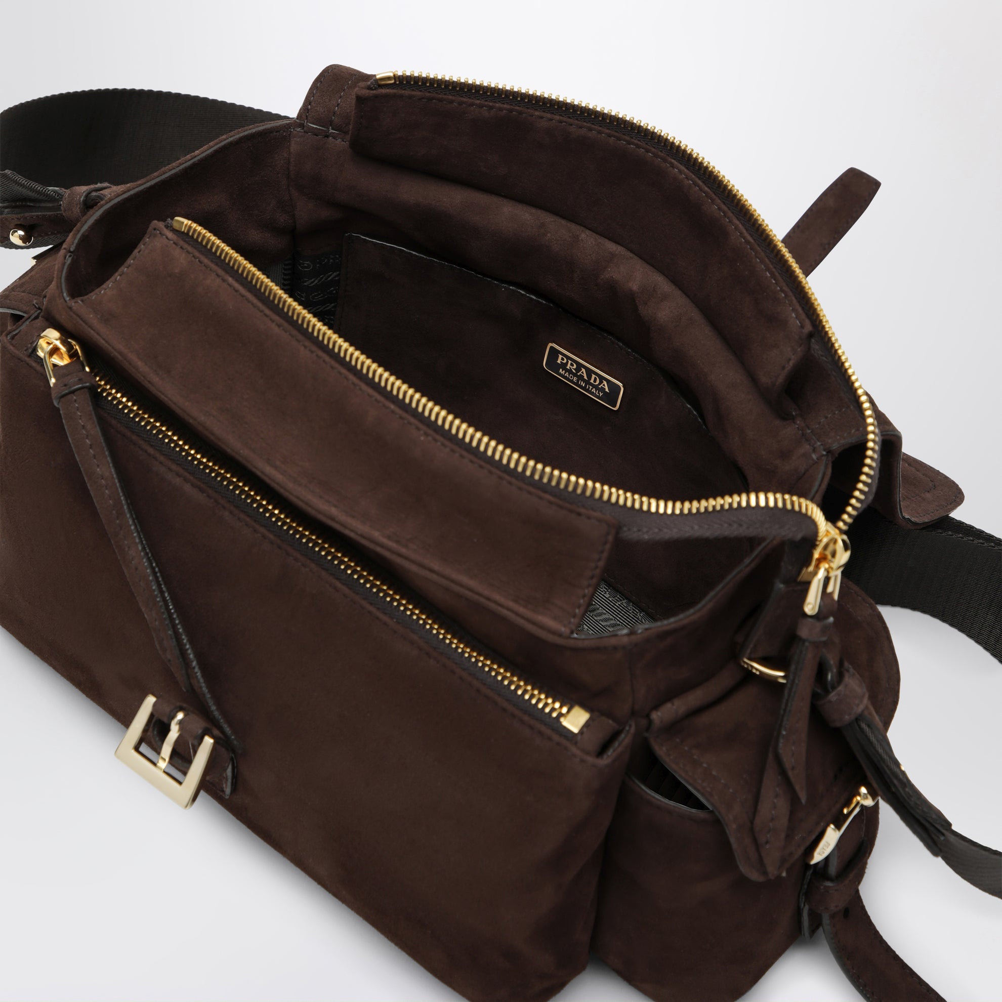 Borsa a spalla Prada Explore medium moro