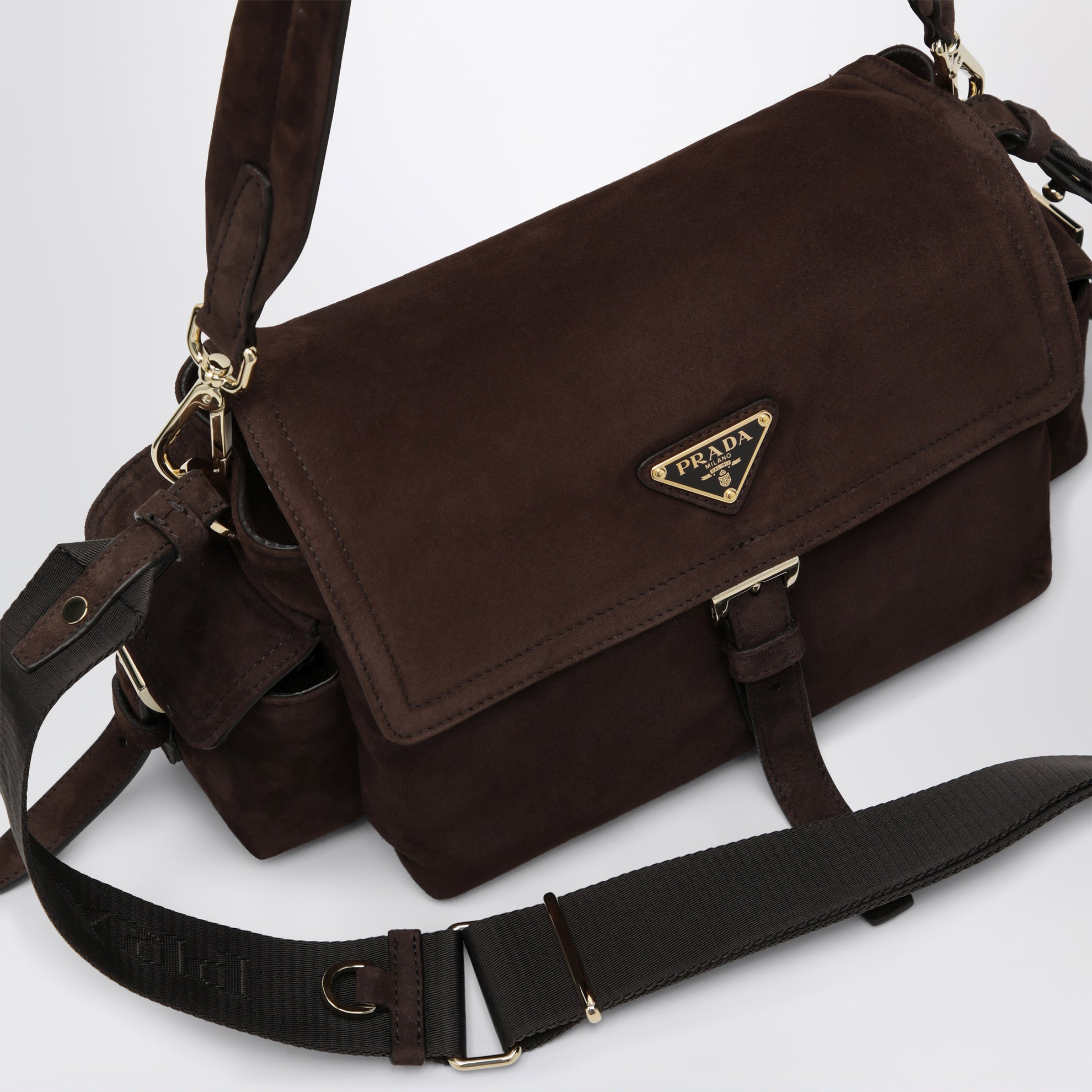 Borsa a spalla Prada Explore medium moro