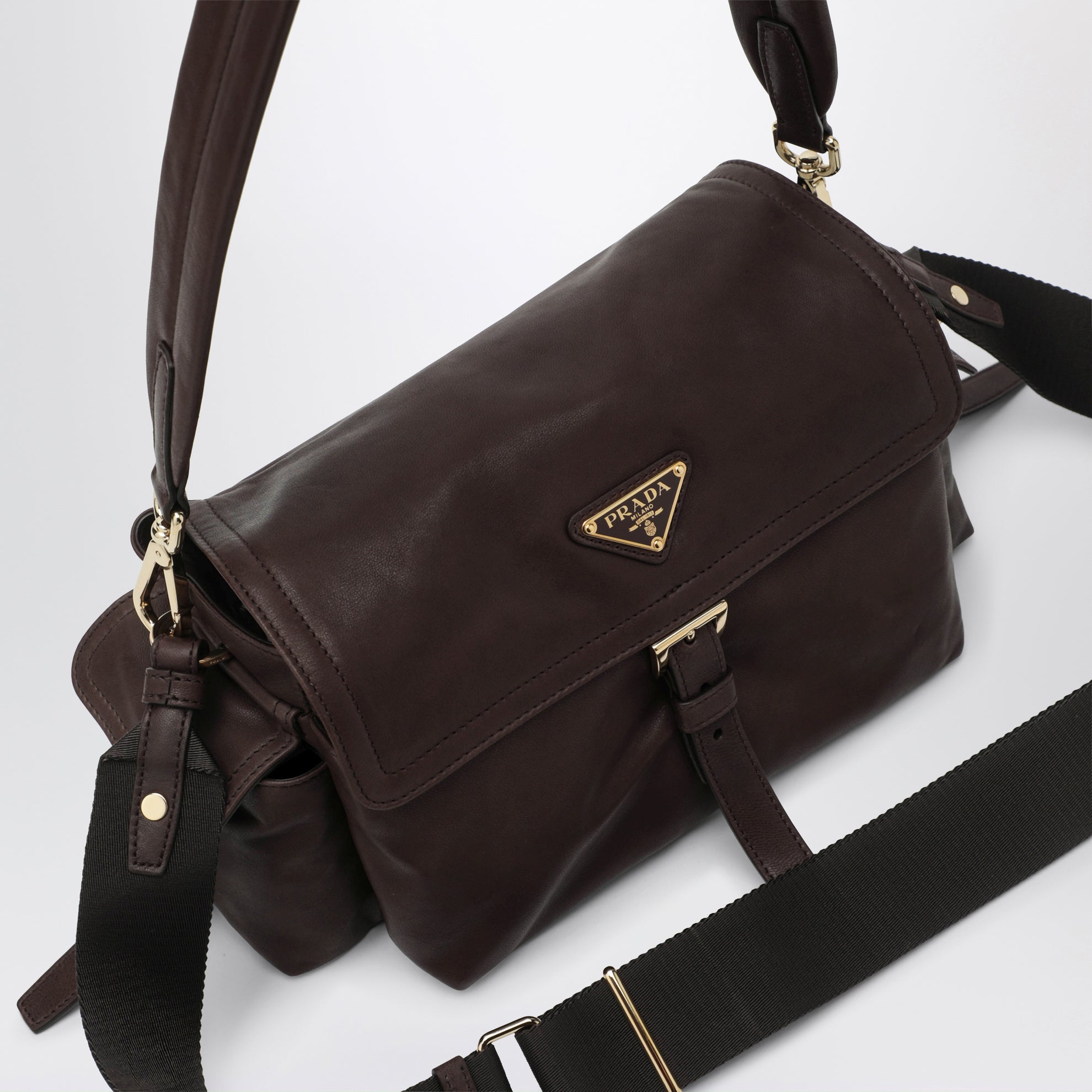 Borsa Prada Explore medium marrone in nappa