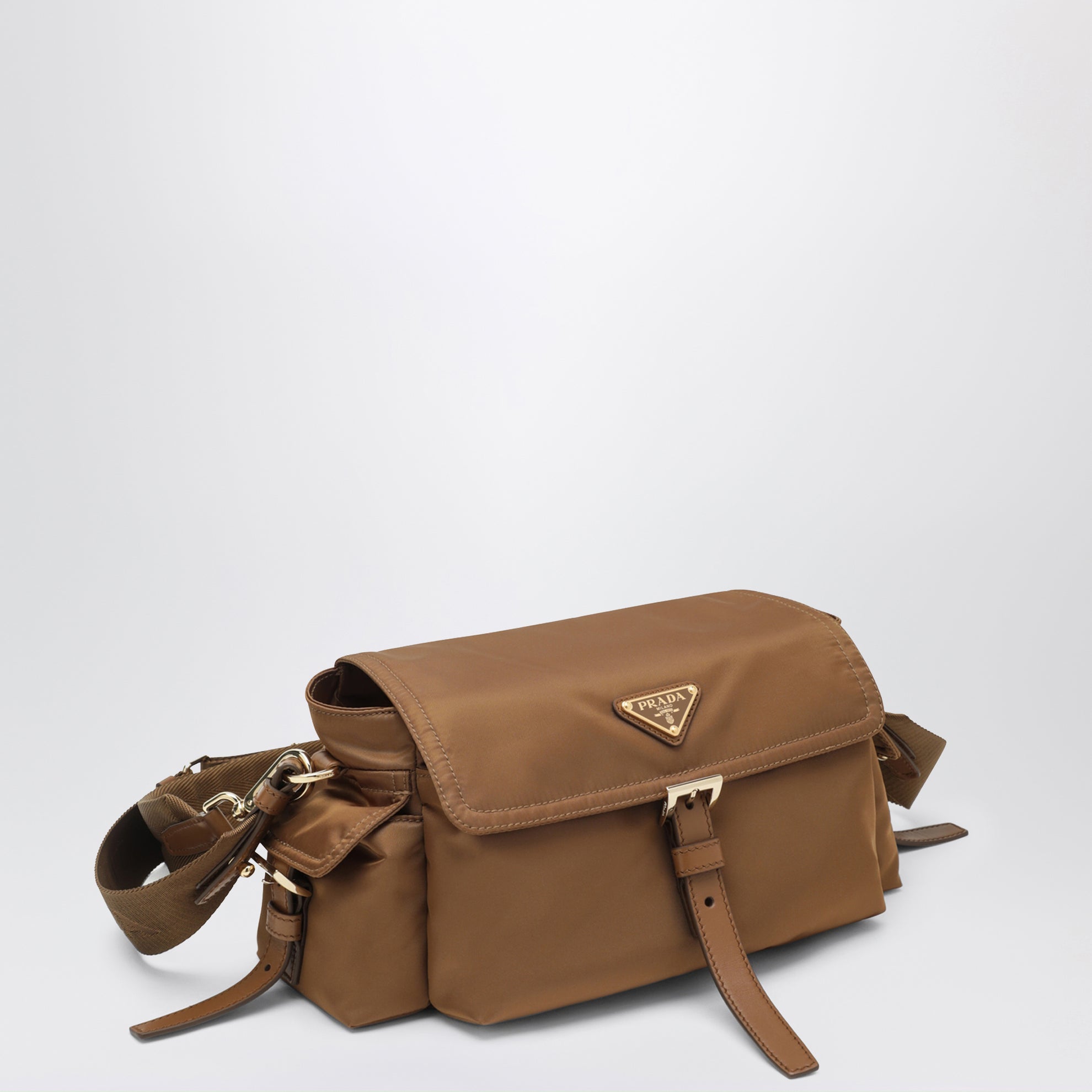 Prada Explore Medium Bag in Brandy Re-Nylon