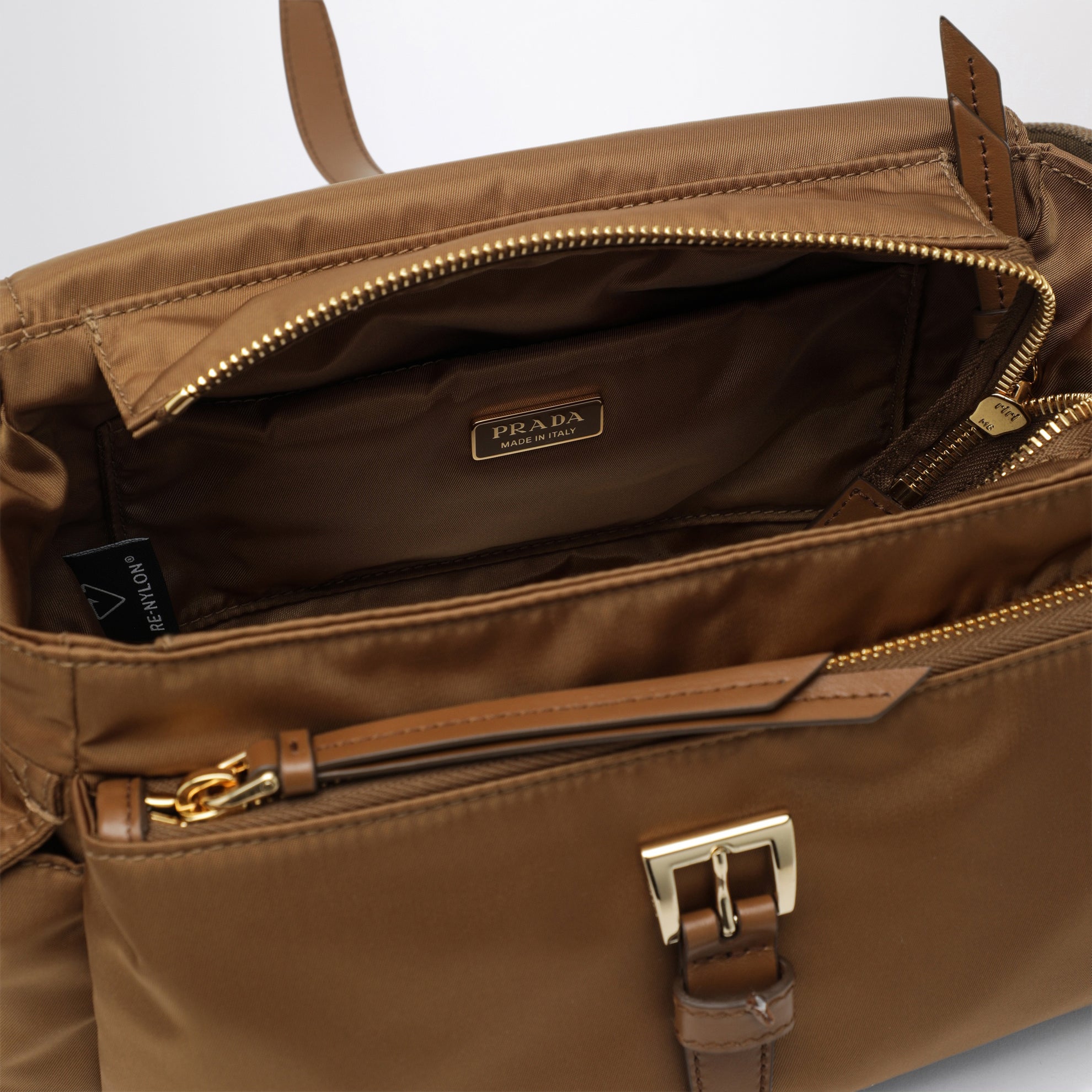 Prada Explore Medium Bag in Brandy Re-Nylon