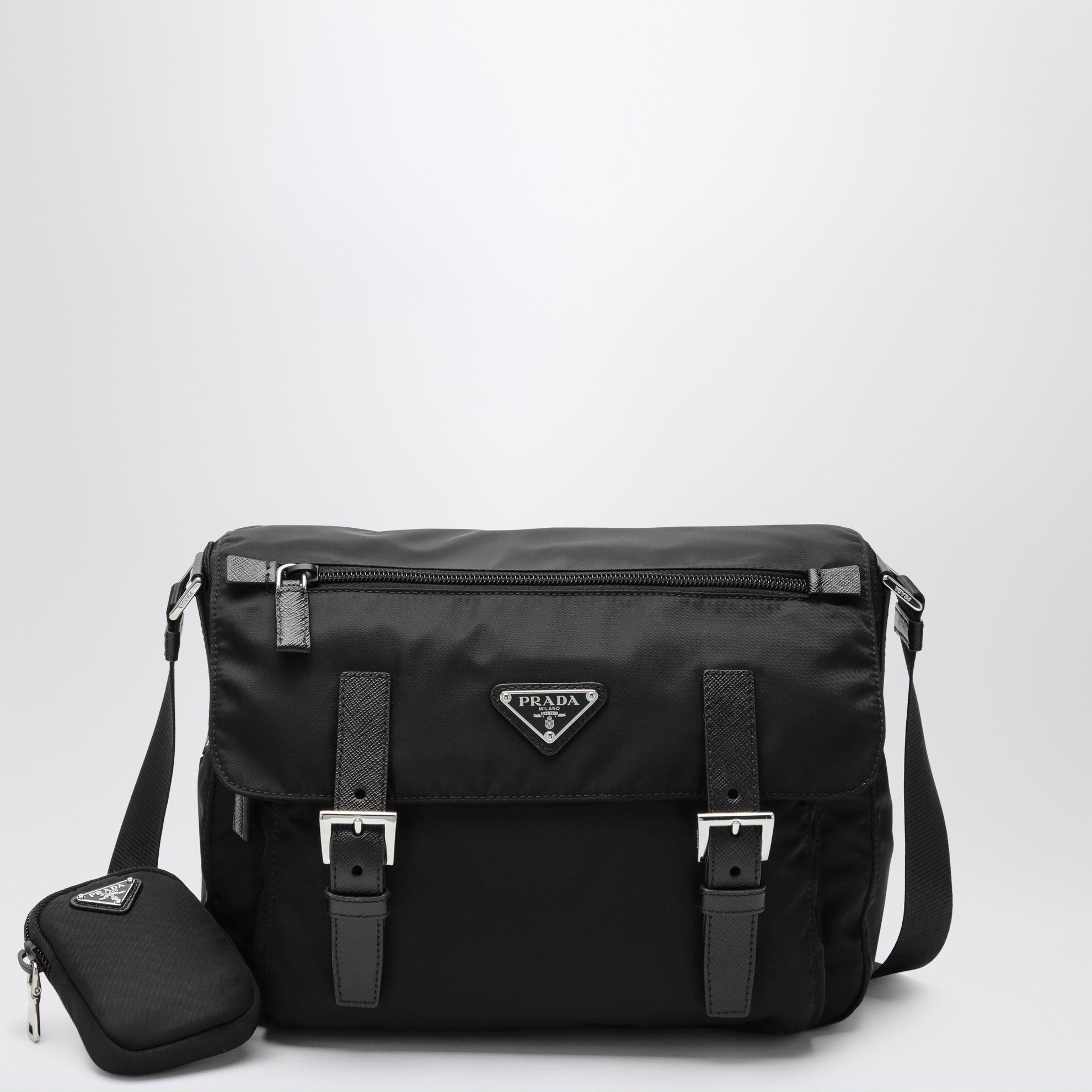 Sac à bandoulière moyen Re-Nylon noir