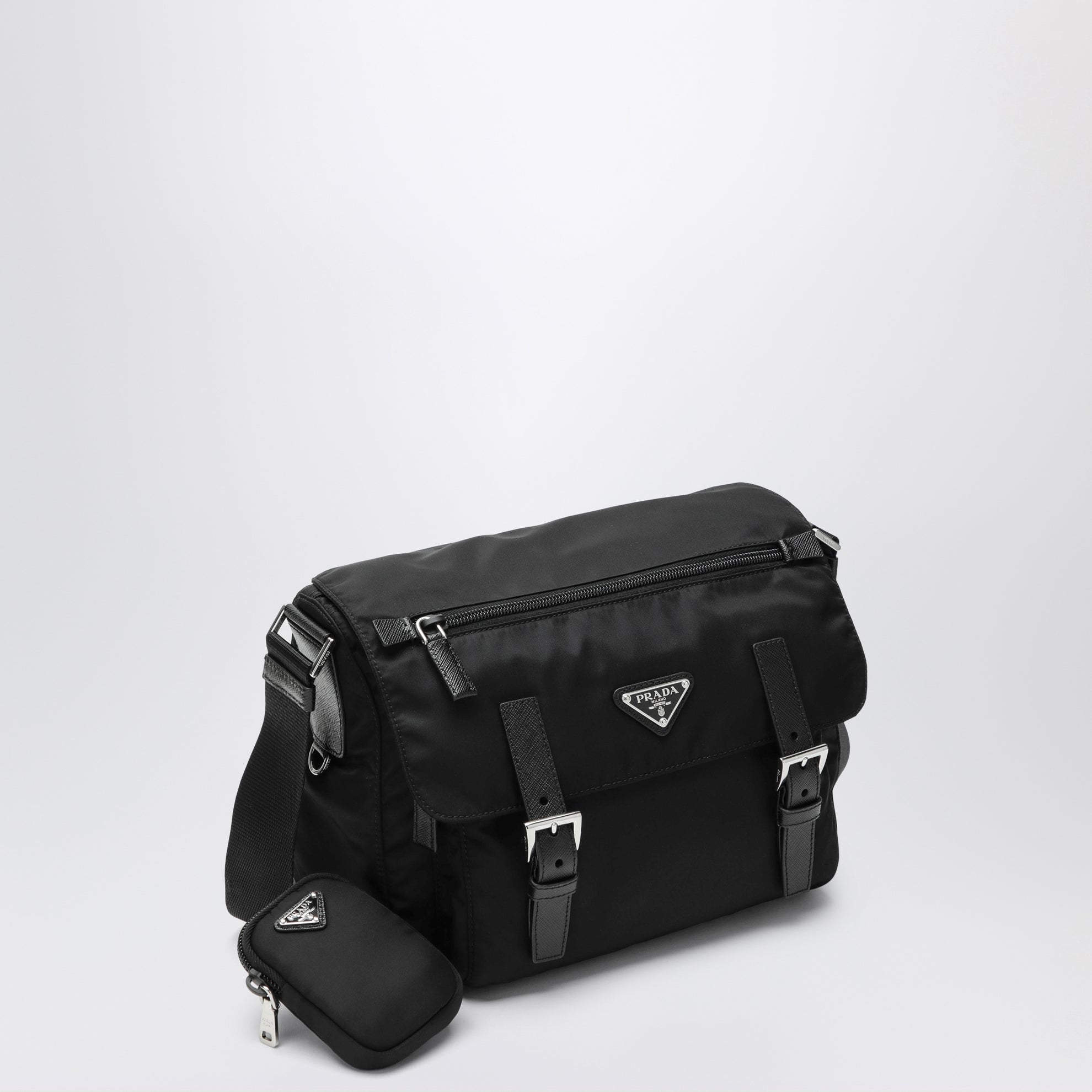 Sac à bandoulière moyen Re-Nylon noir