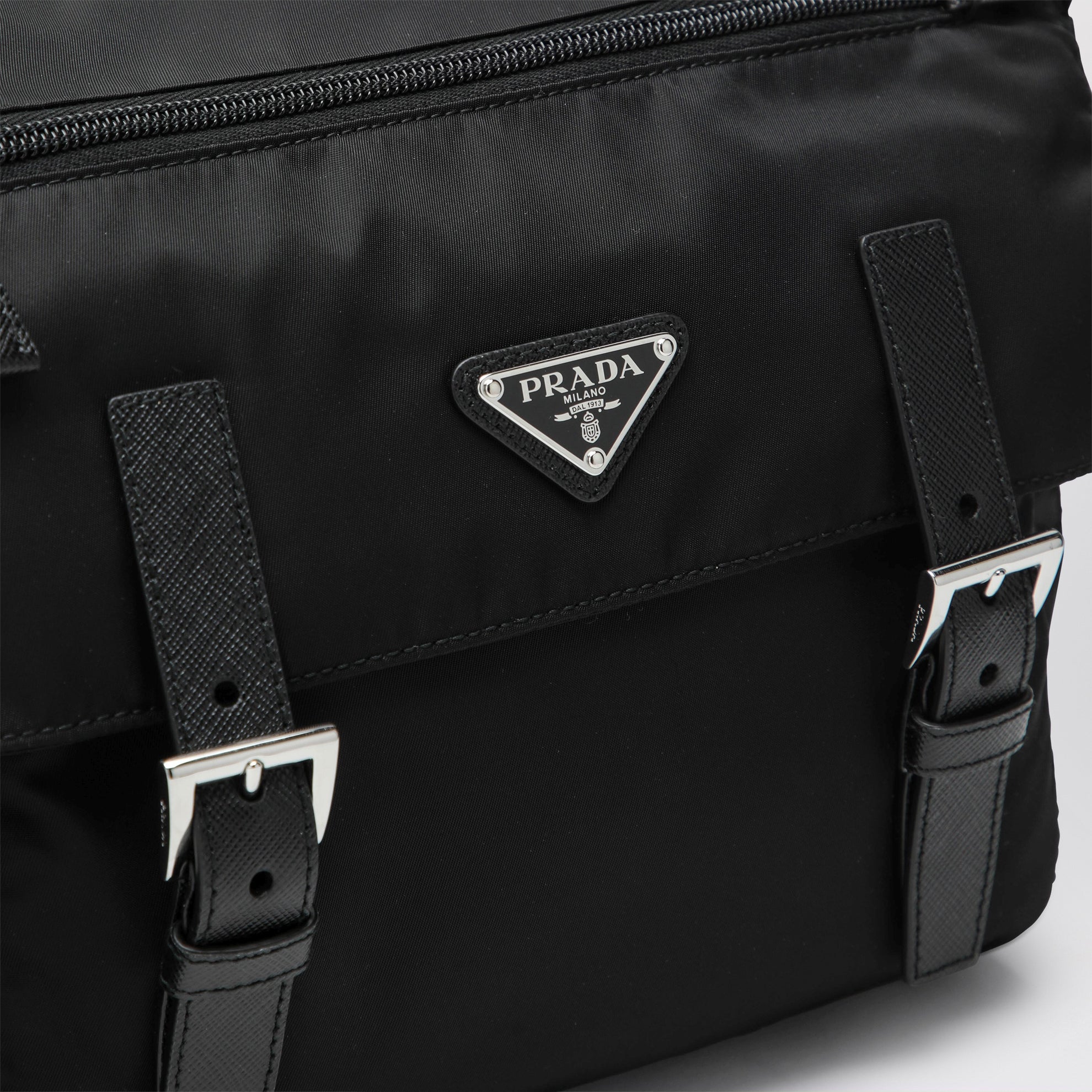 Sac à bandoulière moyen Re-Nylon noir