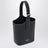 Black smooth leather bucket bag