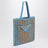 Borsa tote crochet celeste/caramel con logo