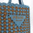 Borsa tote crochet celeste/caramel con logo
