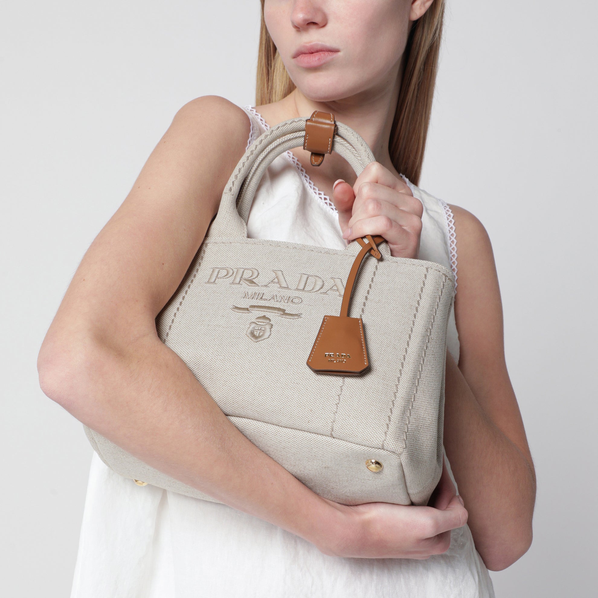 Borsa Jardinière small in misto lino
