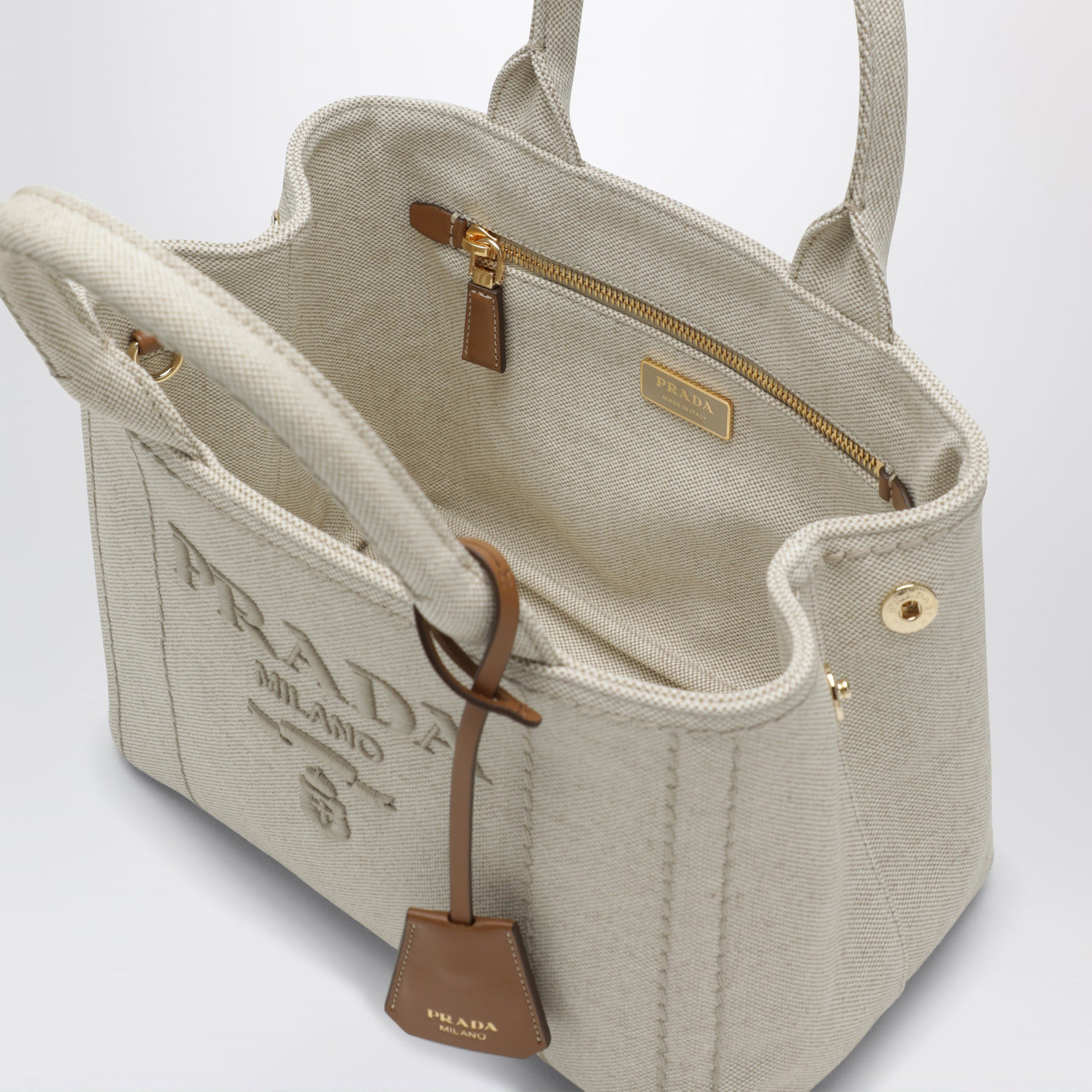 Borsa Jardinière small in misto lino