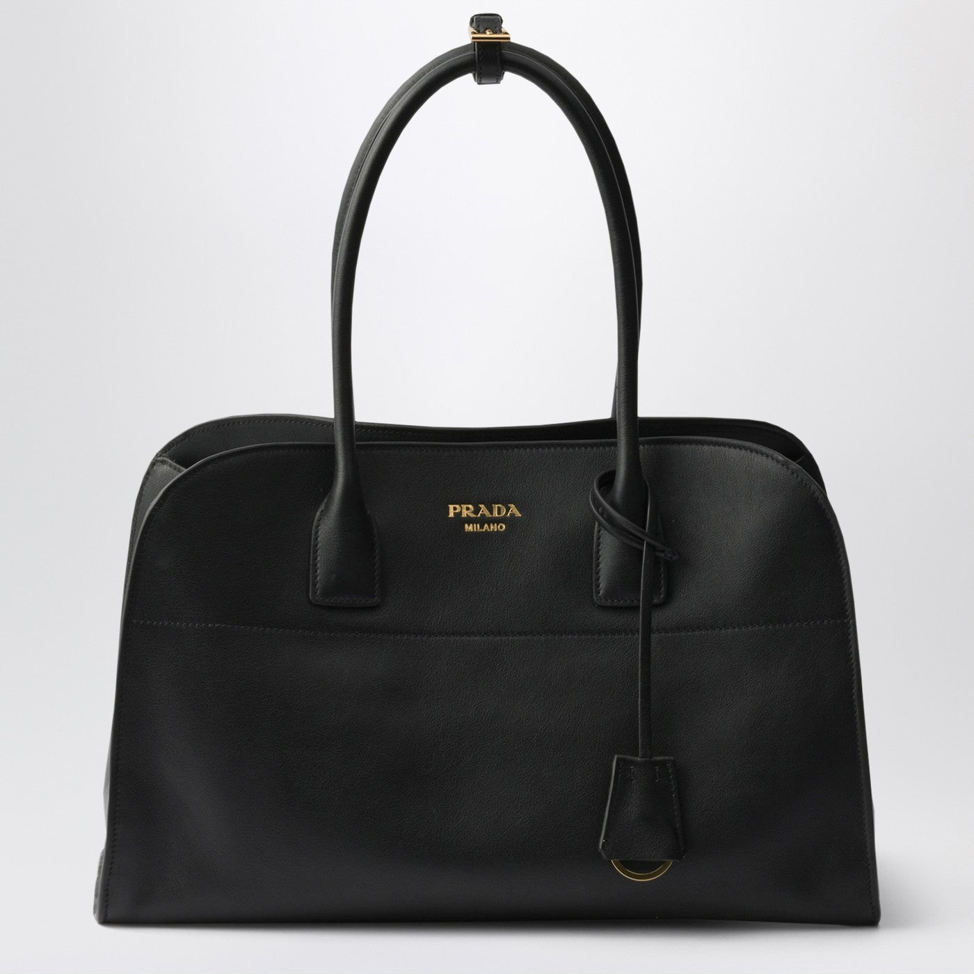 Große schwarze Shoppingtasche aus Leder