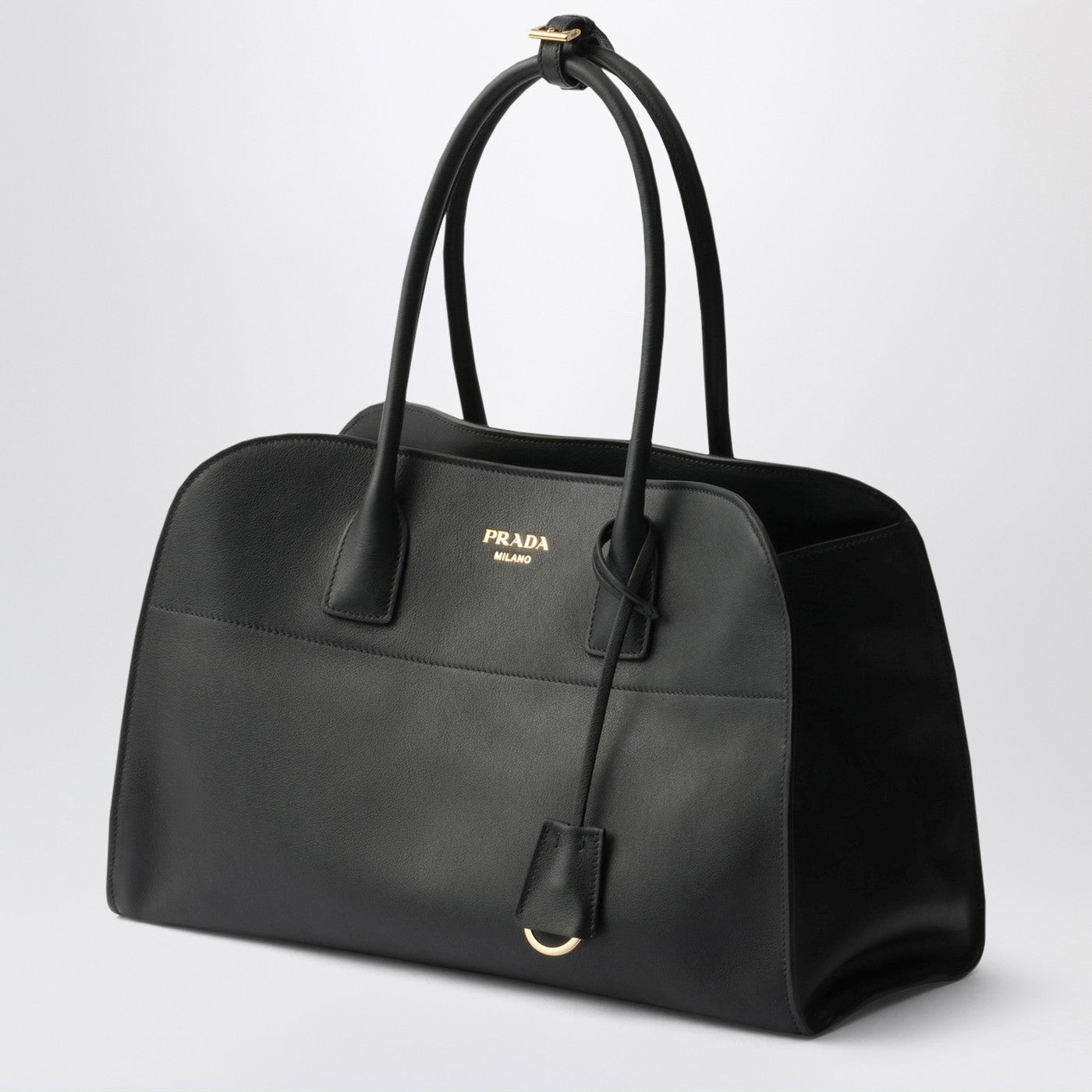 Große schwarze Shoppingtasche aus Leder