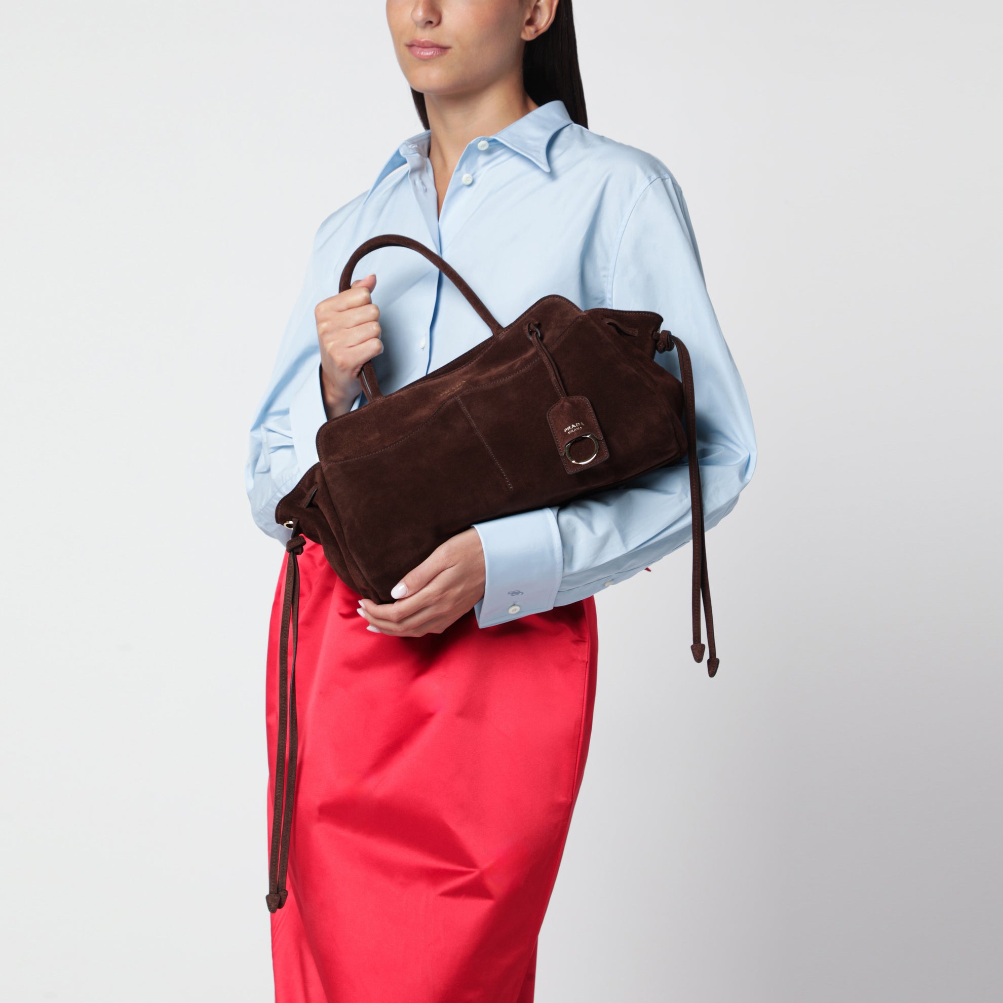 Large dark brown suede Carry bag