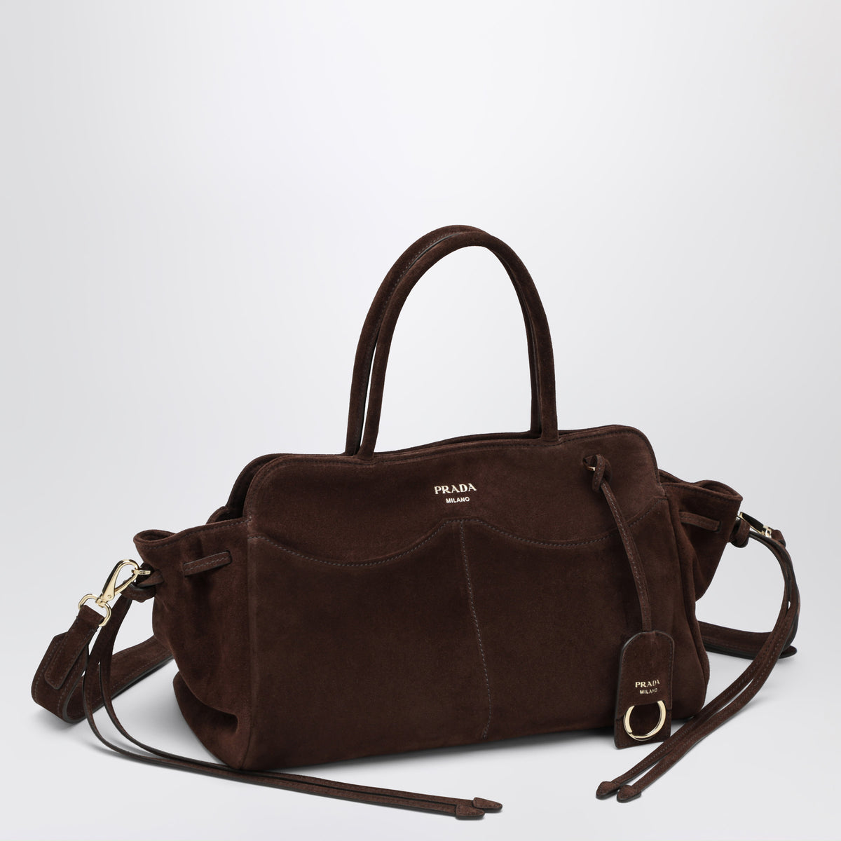 Large dark brown suede Carry bag
