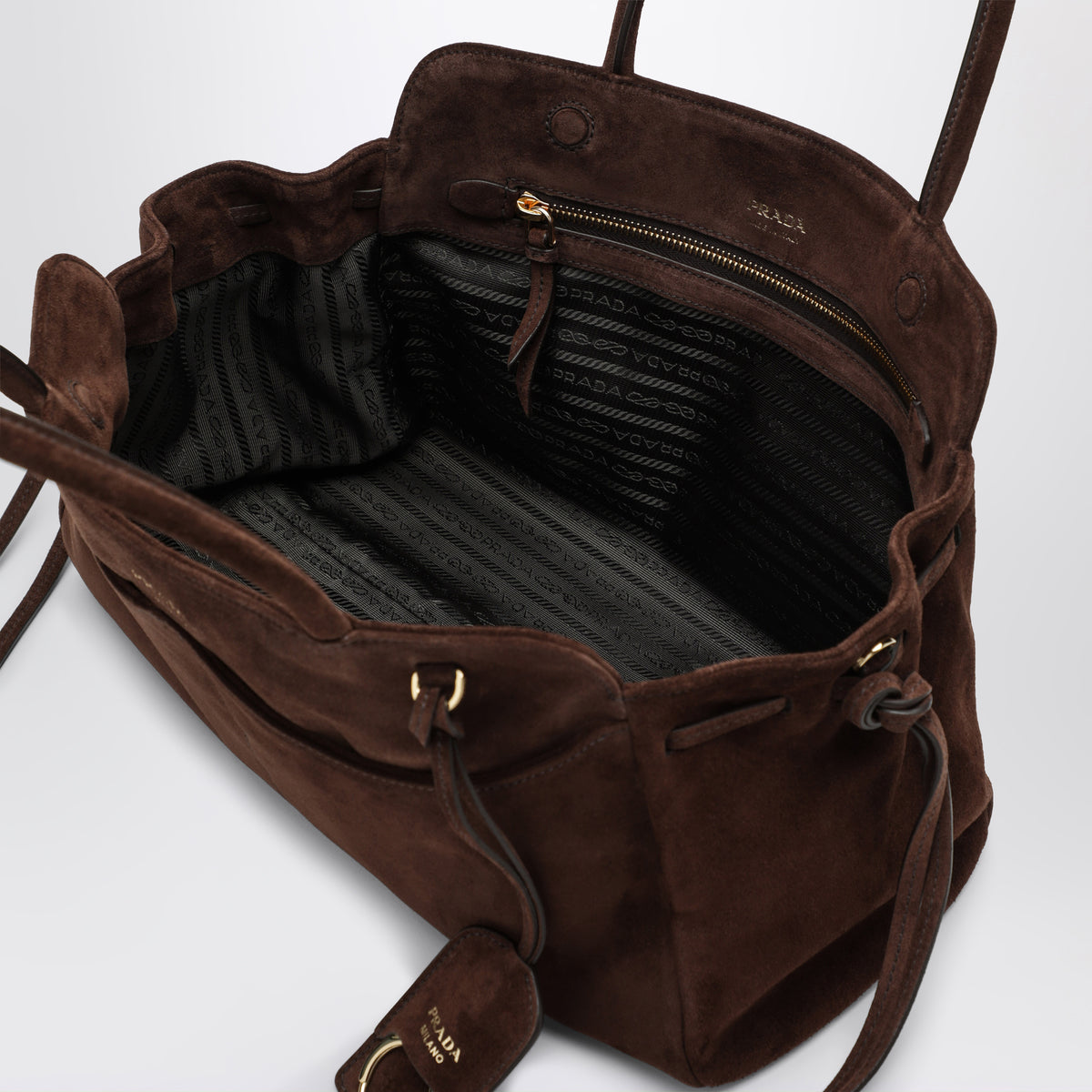 Large dark brown suede Carry bag