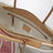 Borsa shopping large in canvas e pelle naturale/rosso