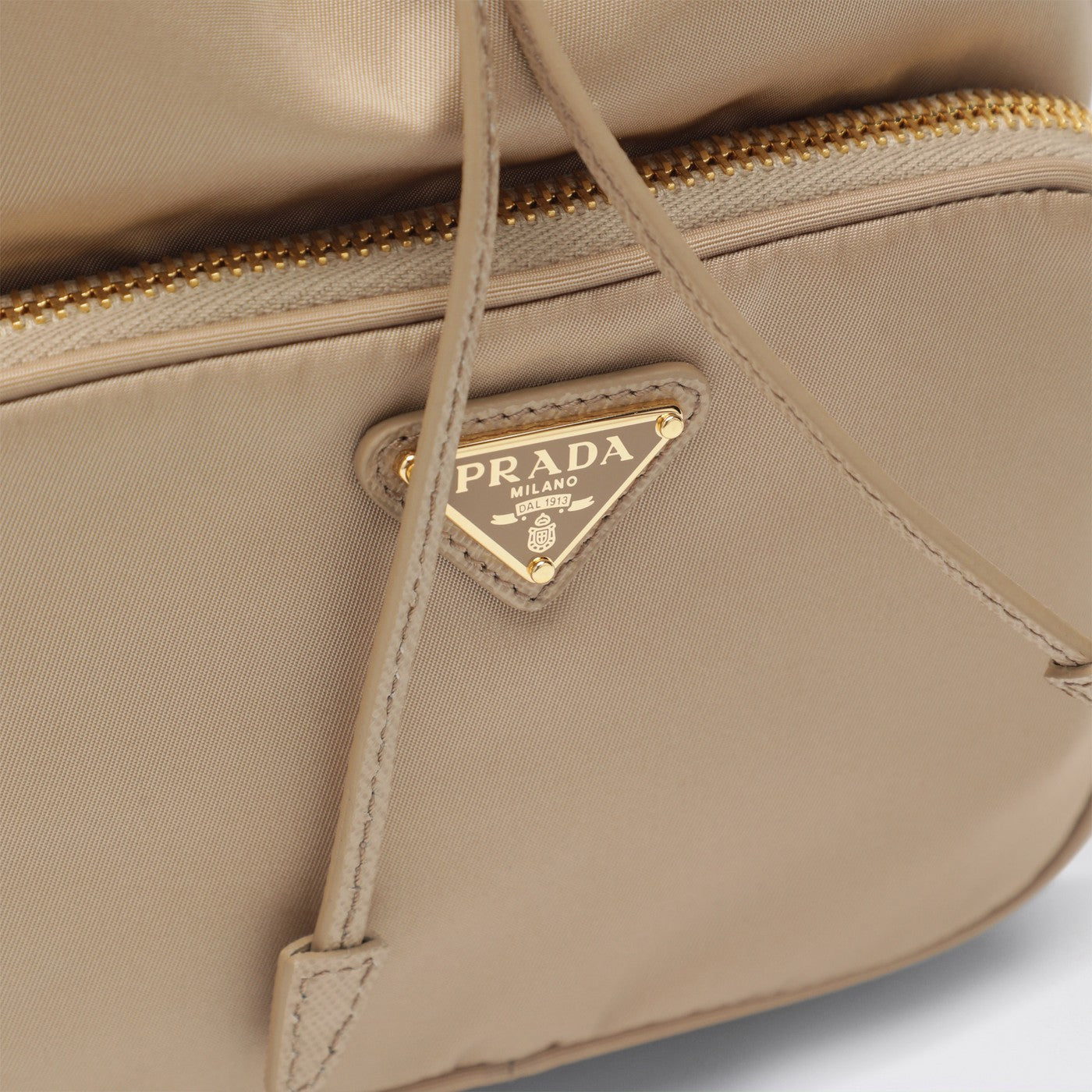 Prada Prada Duet bucket bag in beige Re-Nylon | TheDoubleF