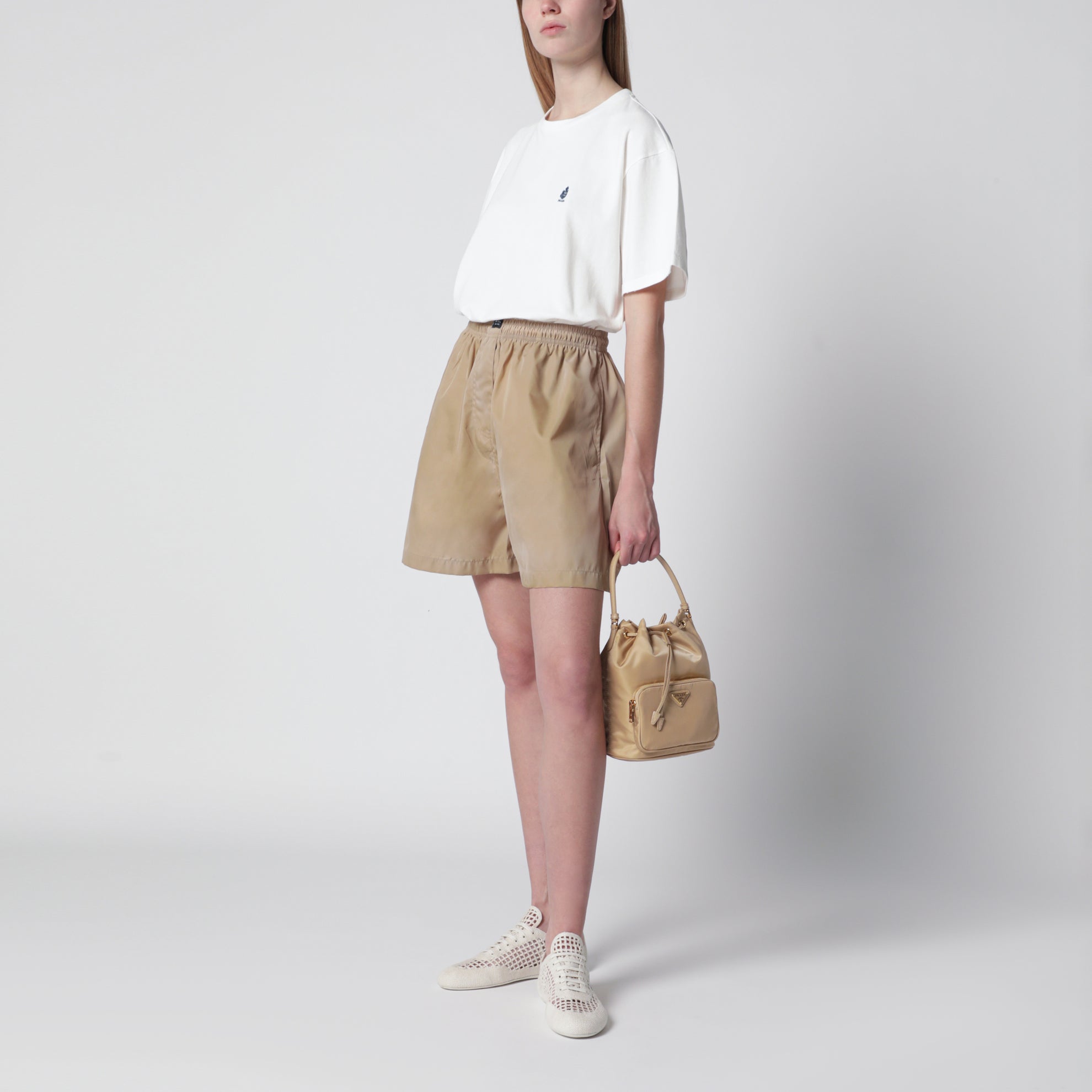Secchiello Prada Duet beige in Re-Nylon