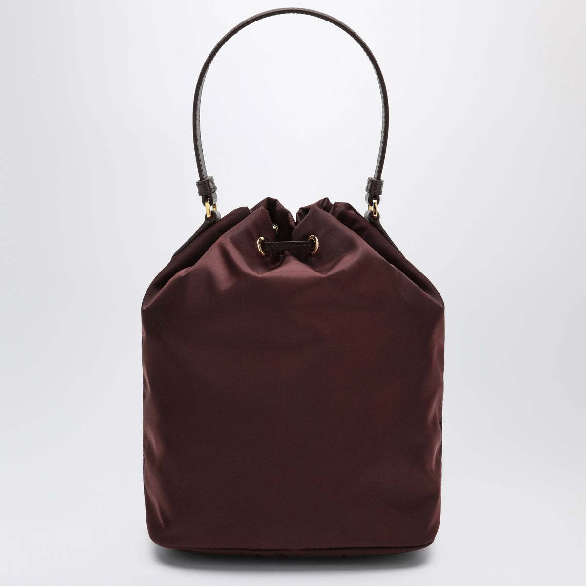 Bordeaux Prada Duet bucket bag in Re-Nylon