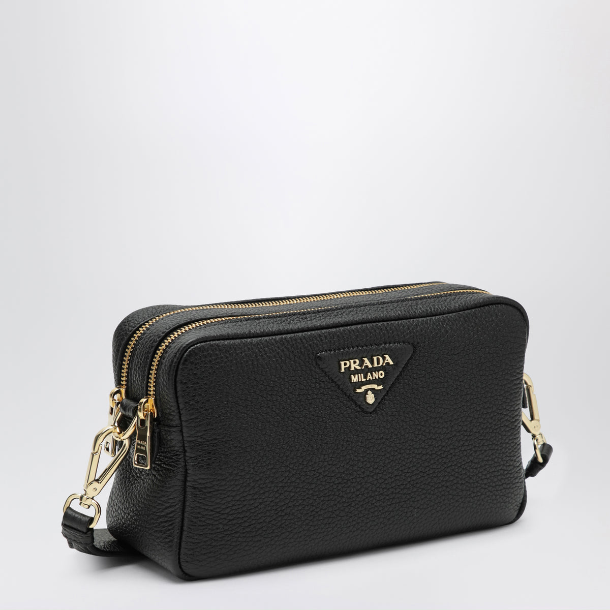 Borsa a tracolla piccola nera in pelle