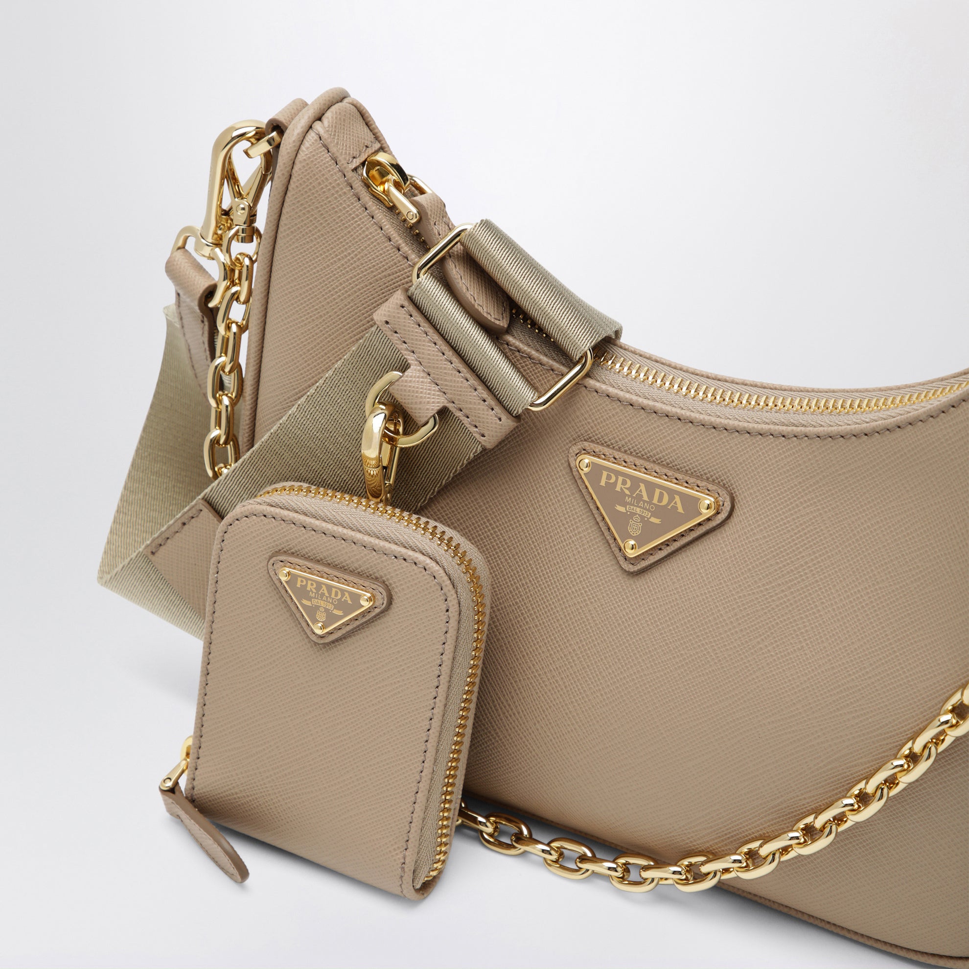 Borsa Re-Edition 2005 beige cammeo in pelle