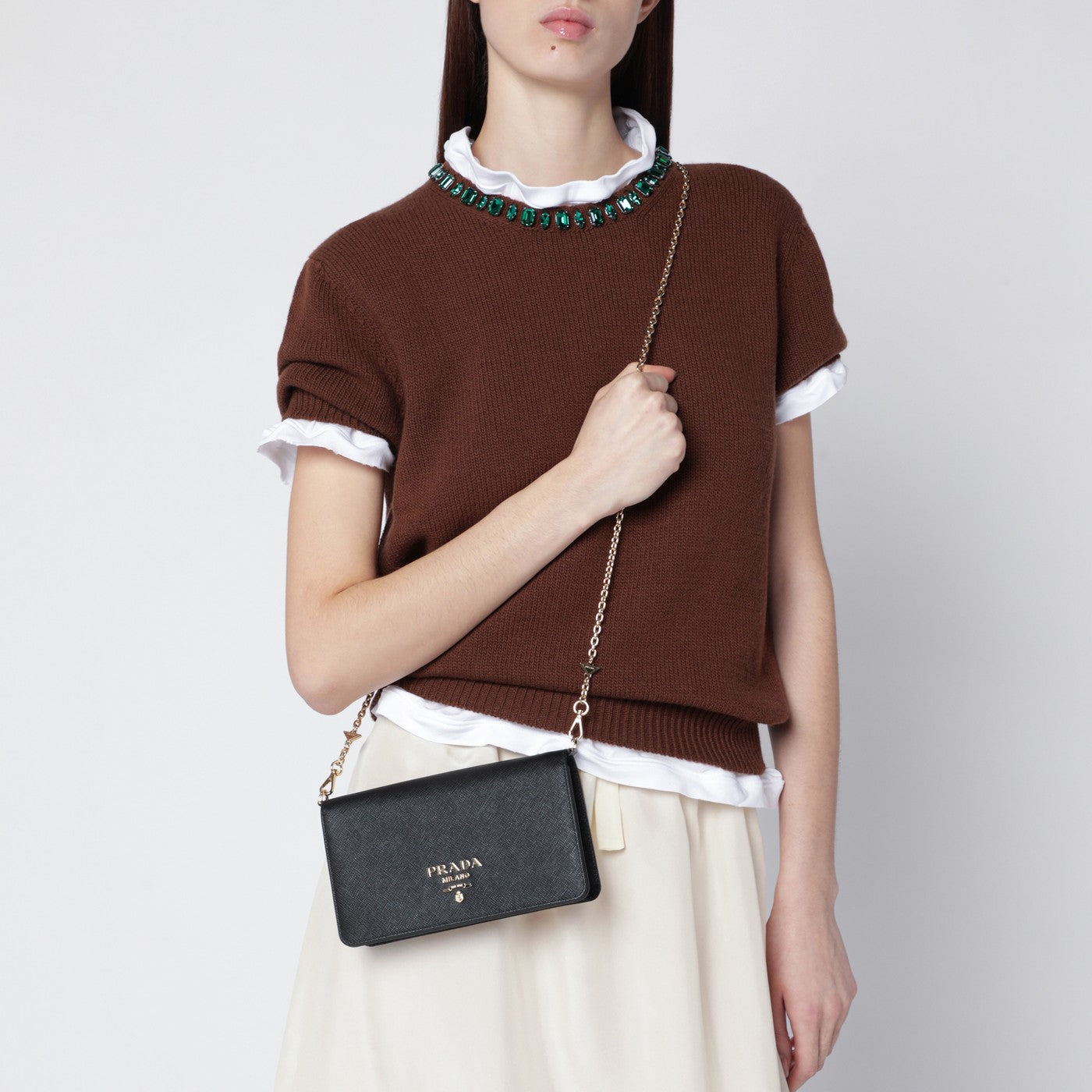 Mini bag in black Saffiano