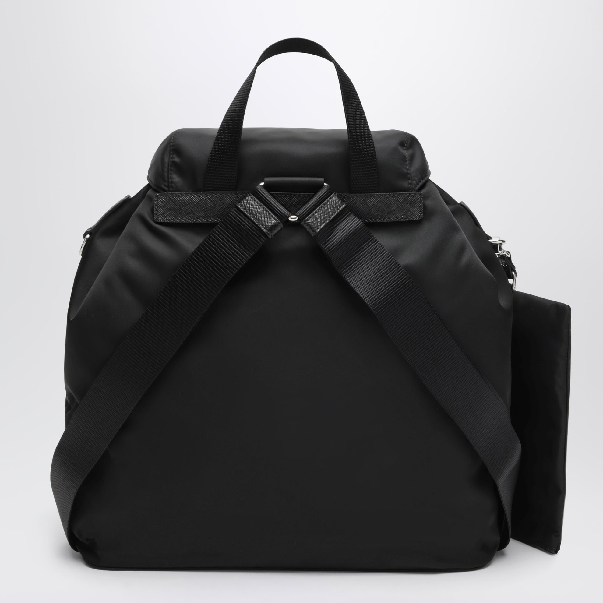 Zaino in Re-Nylon e Saffiano con pouch nero