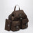 Zaino in Re-Nylon e Saffiano con pouch marrone