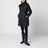 Lange schwarze Daunenjacke aus Nylon