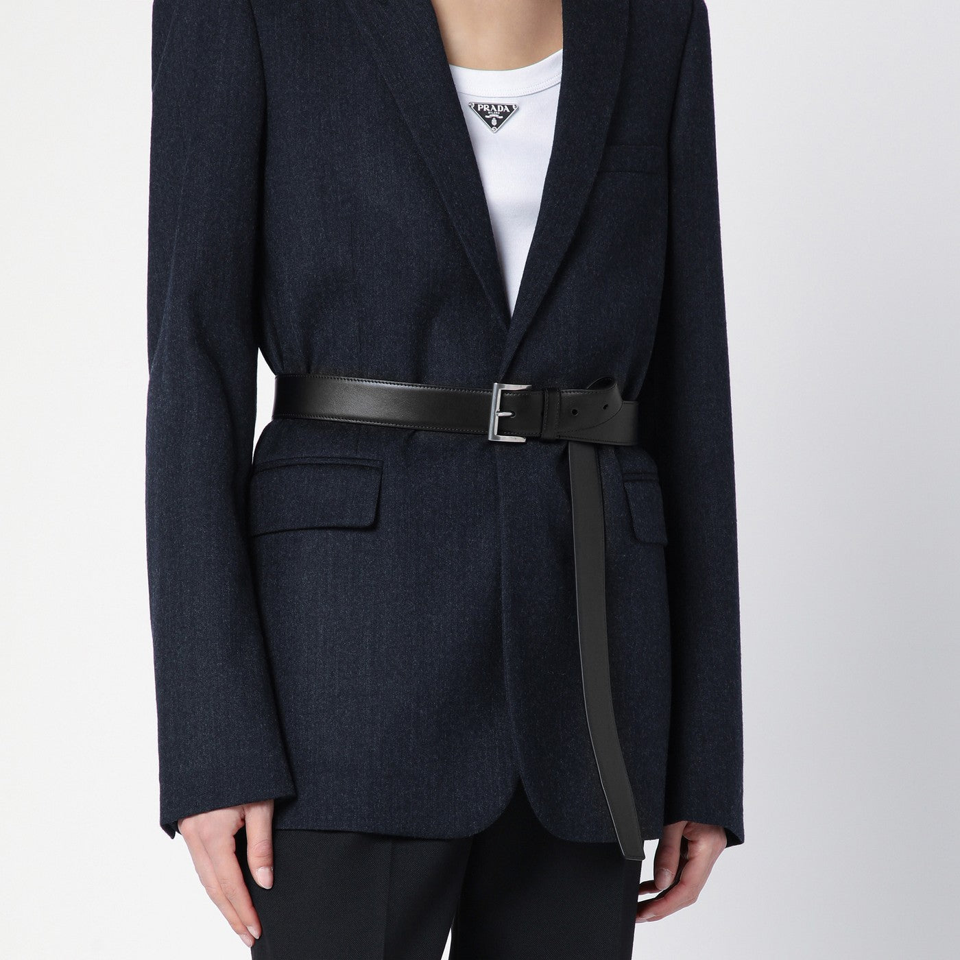 Black leather belt