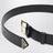 Ceinture en cuir noir avec logo triangulaire