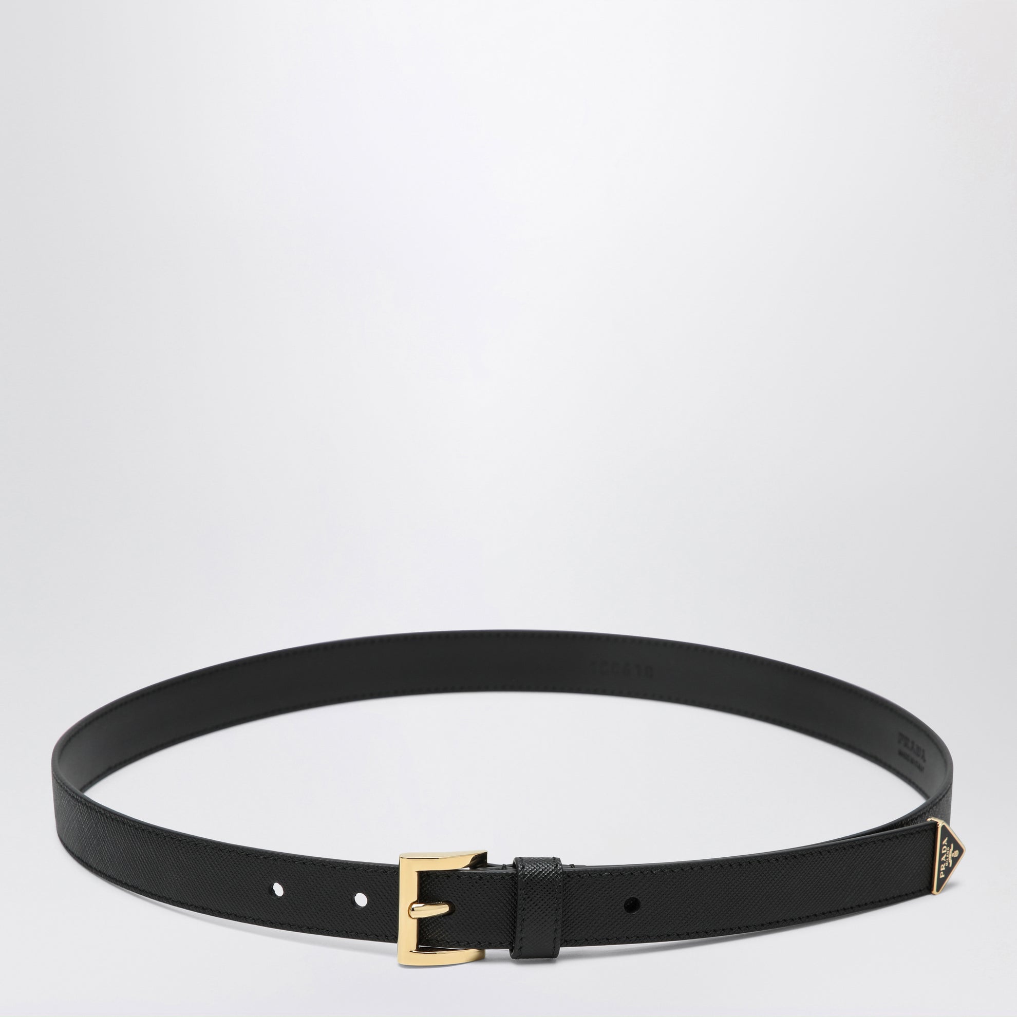 Black Saffiano leather belt