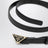 Black Saffiano belt with triangle logo