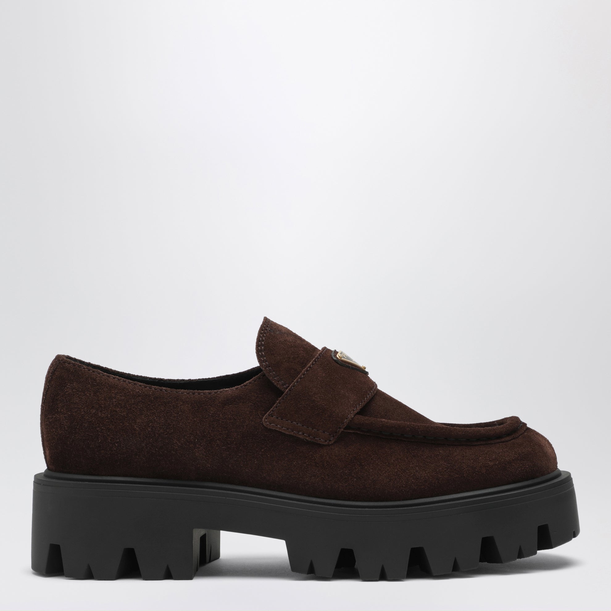 Mocassins en daim marron foncé