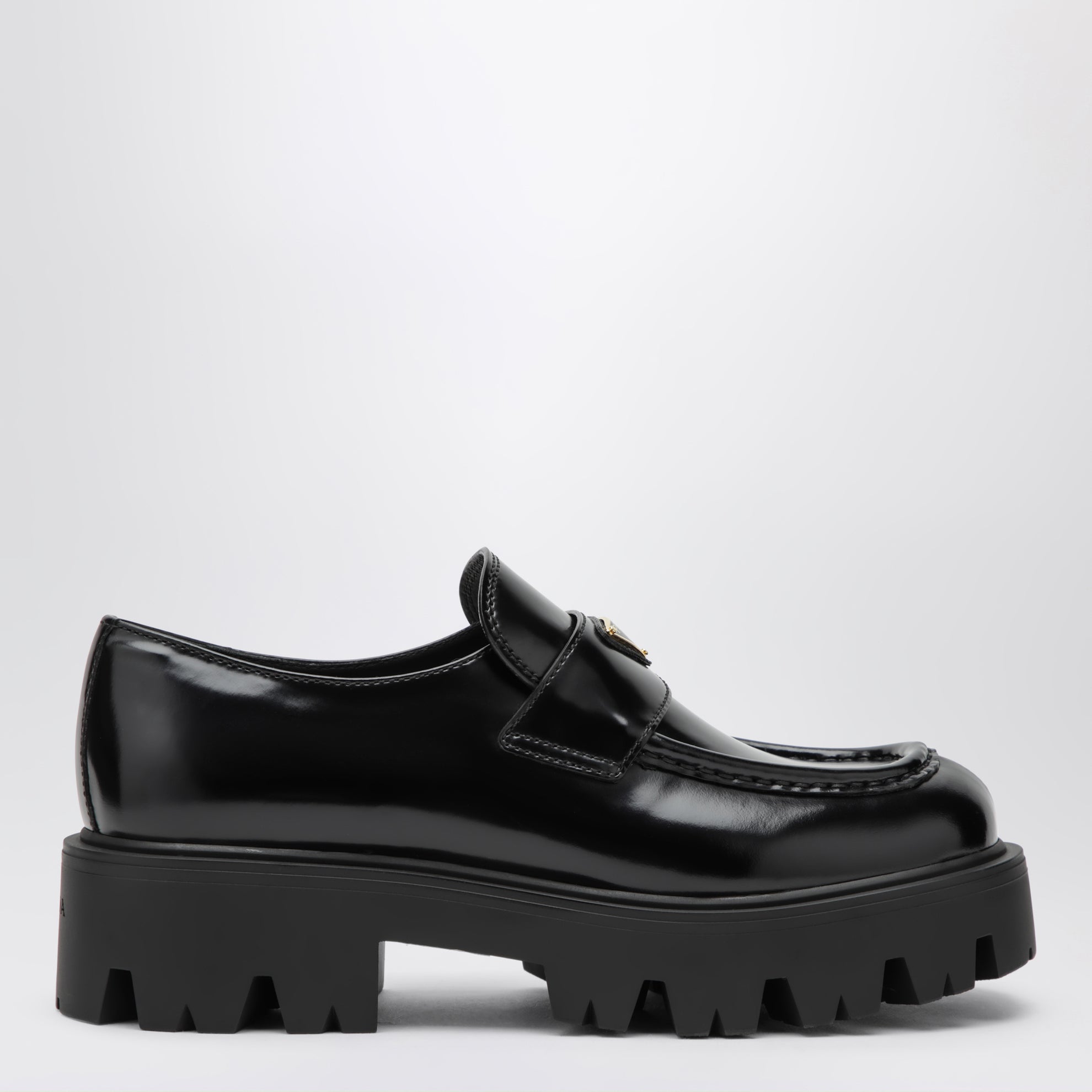 Mocassino nero in pelle spazzolata