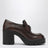 Brown platform heeled loafers