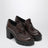Brown platform heeled loafers