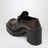 Brown platform heeled loafers