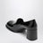 Black brushed leather heeled loafers