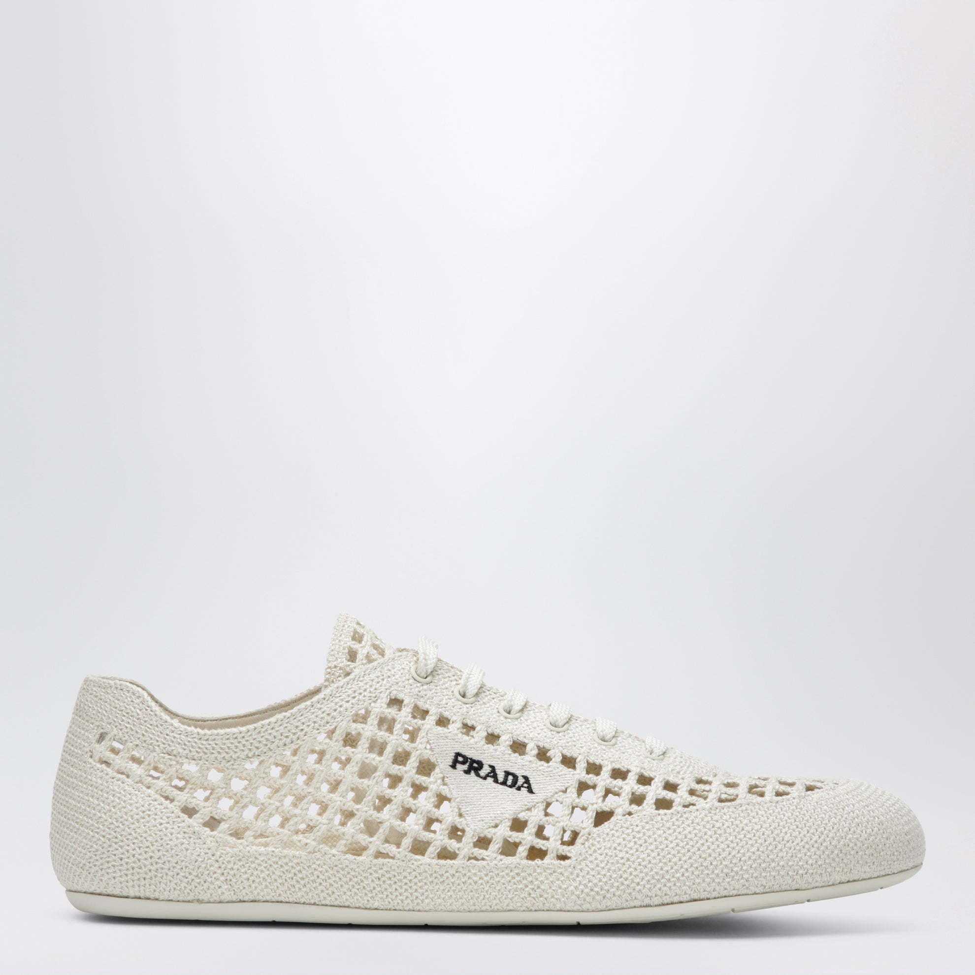Sneakers Collapse in maglia crochet avorio