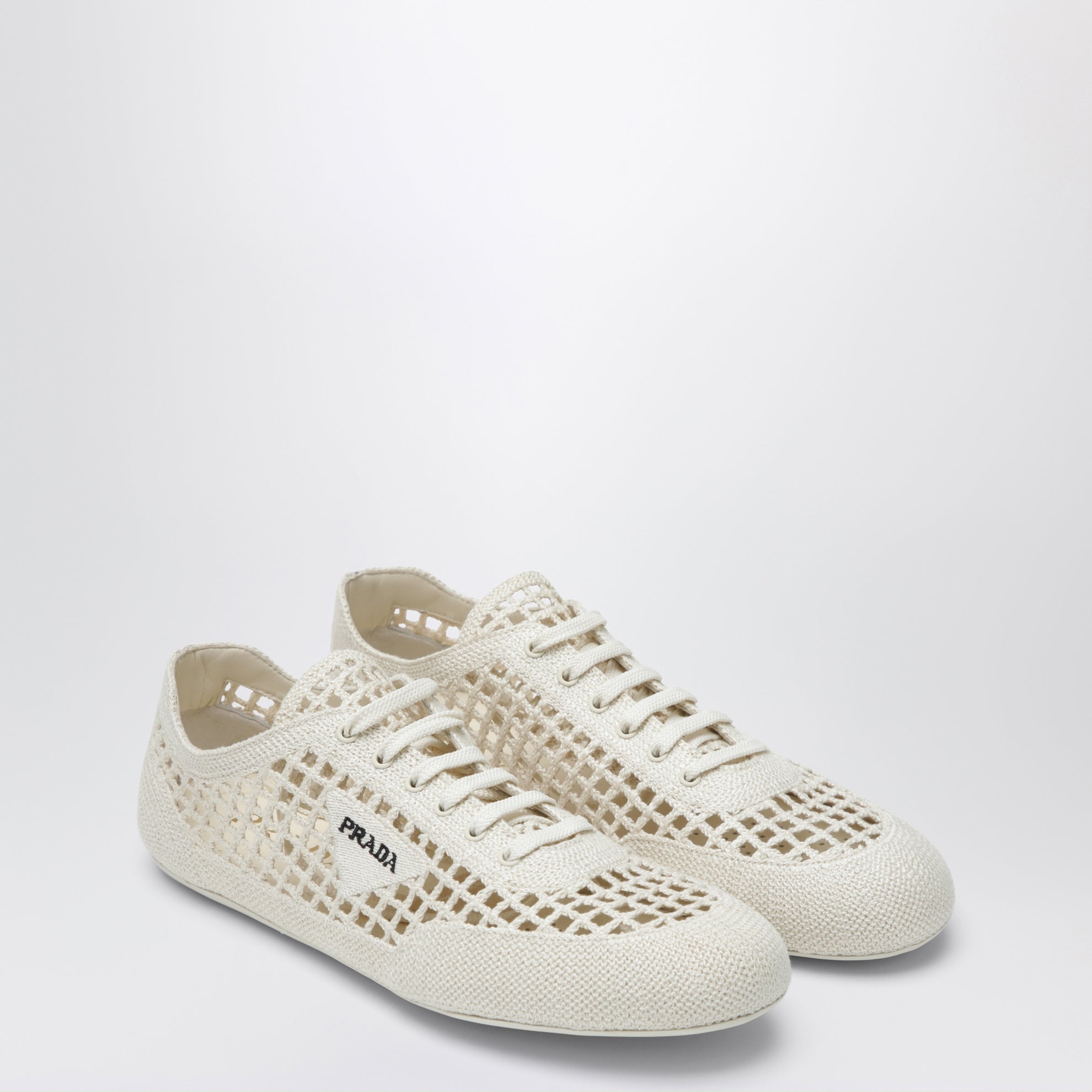 Sneakers Collapse in maglia crochet avorio
