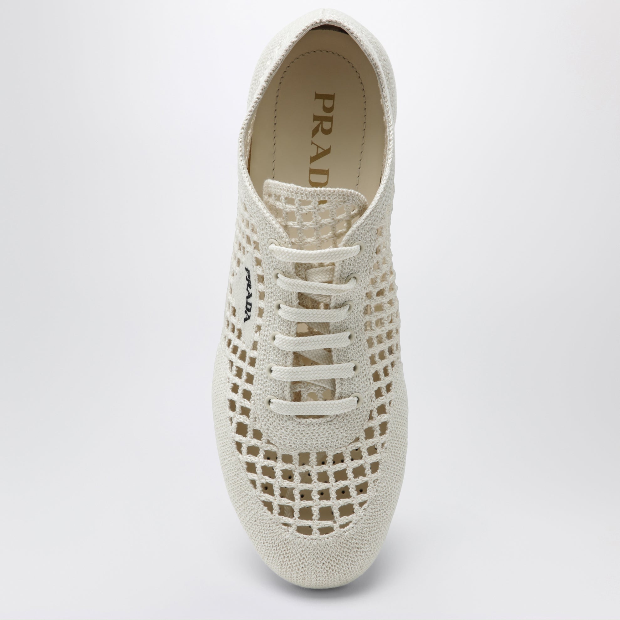 Sneakers Collapse in maglia crochet avorio