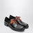 Scarpe stringate nere in pelle anticata