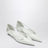 Cut out white brushed leather ballerina