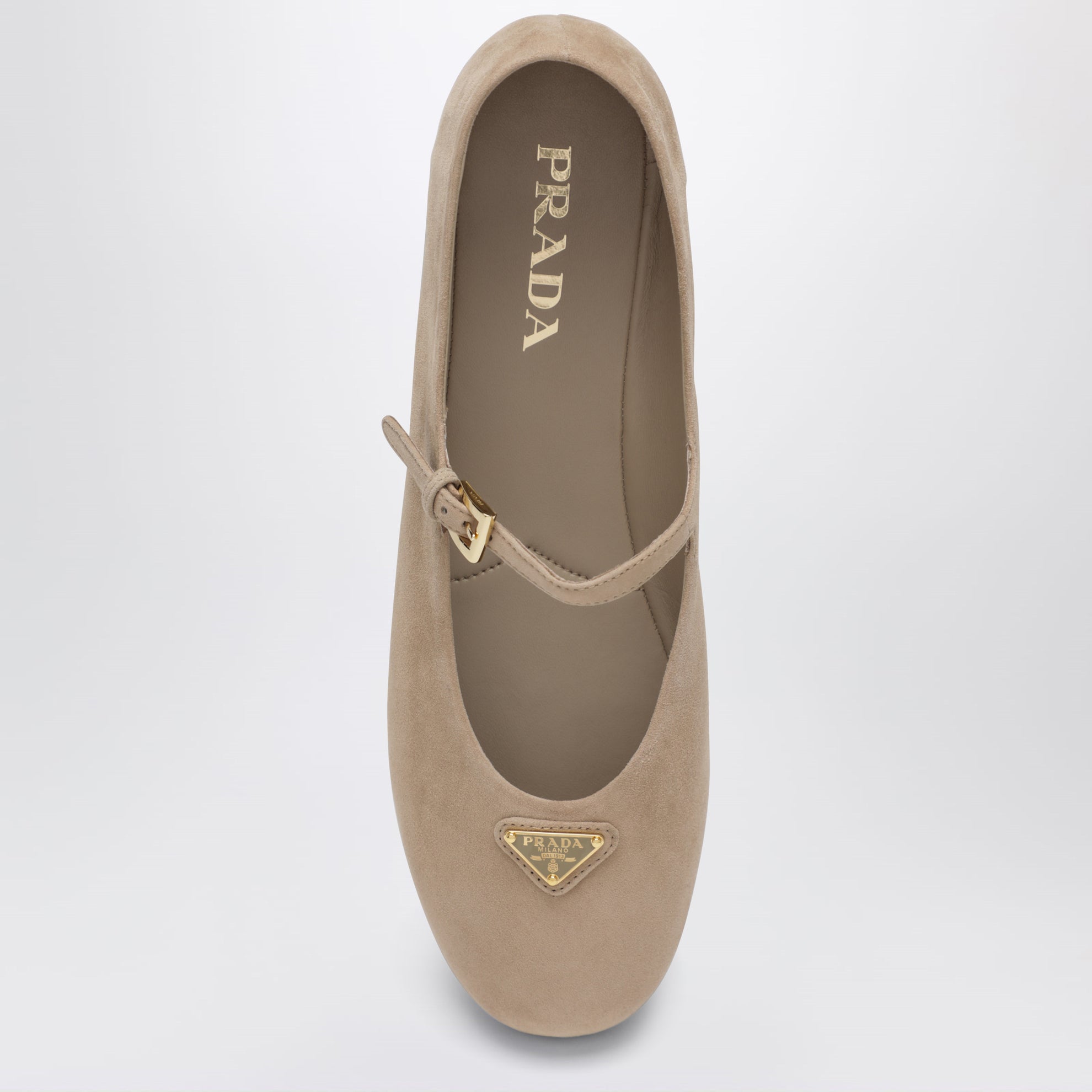 Ballerine in pelle scamosciata color sabbia
