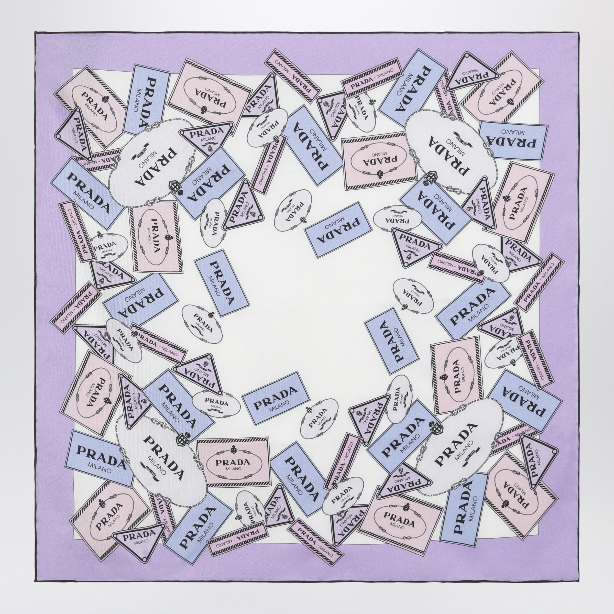 Prada Printed silk twill scarf 55 wisteria | TheDoubleF